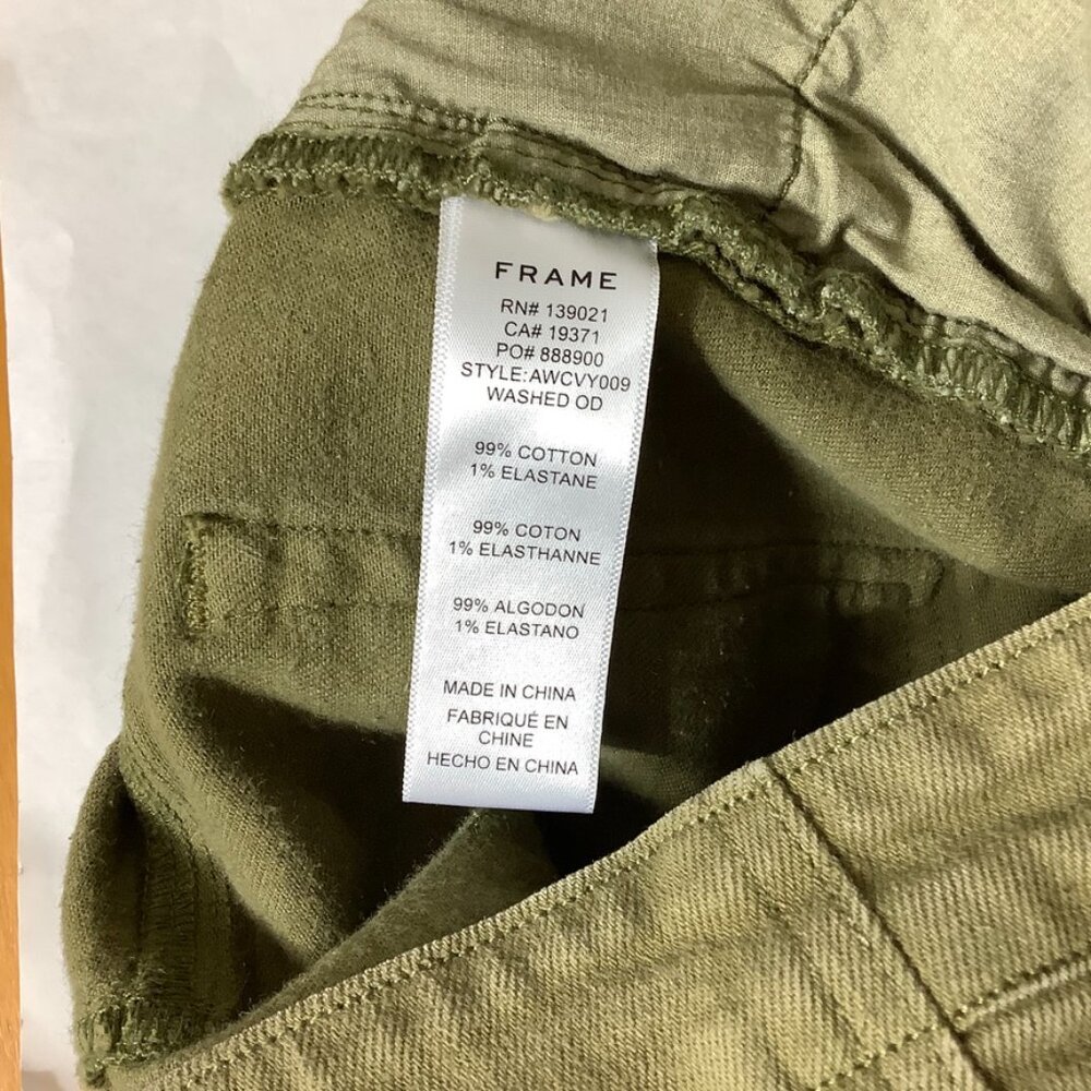 Frame Ali V-yoke High Waist Crop Wide Leg Jeans In Green 30 - Picture 4 of 5